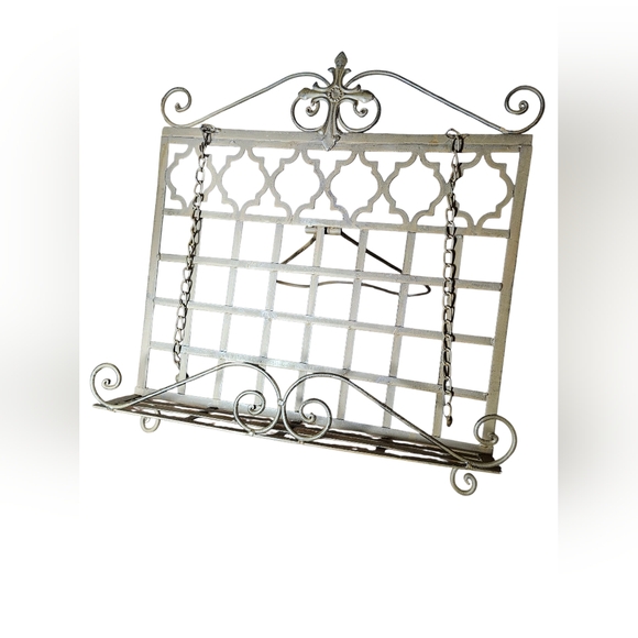 Rustic Metal Cookbook Stand With Mate Finish. - Picture 1 of 10